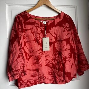 Joie Coral Floral Blouse